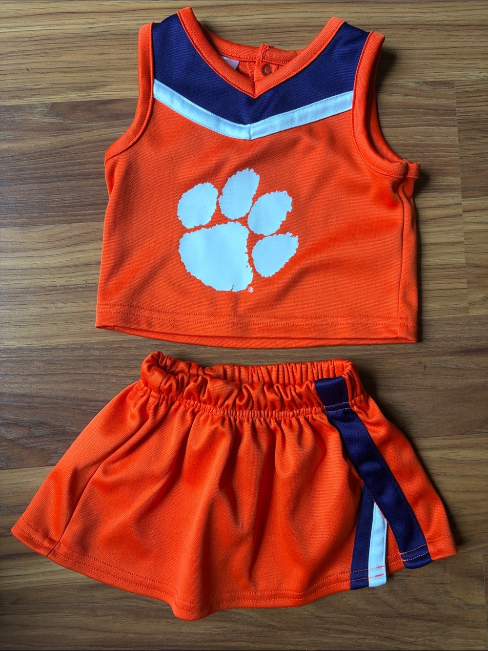 Clemson Baby 12M Cheerleader Costume Set with White Paw Accent